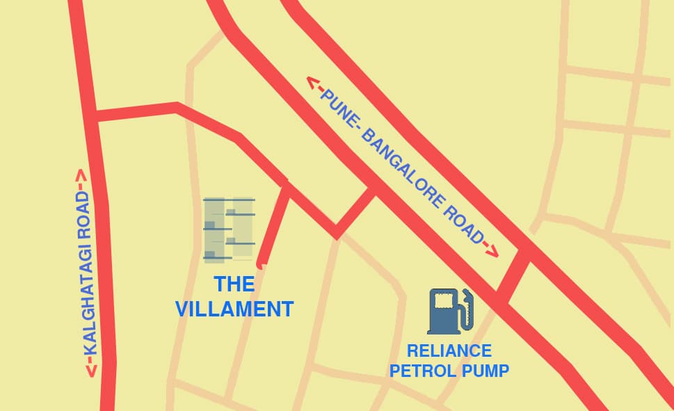 The Villament Location Map - Dharwad, Karnataka
